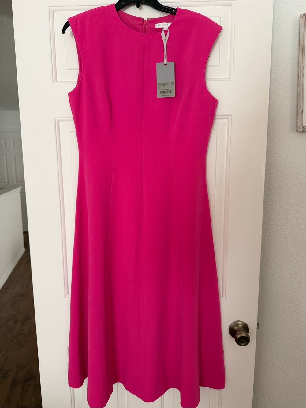 Preston & York Vibrant Hot Pink Cap-Sleeve A-Line Dress